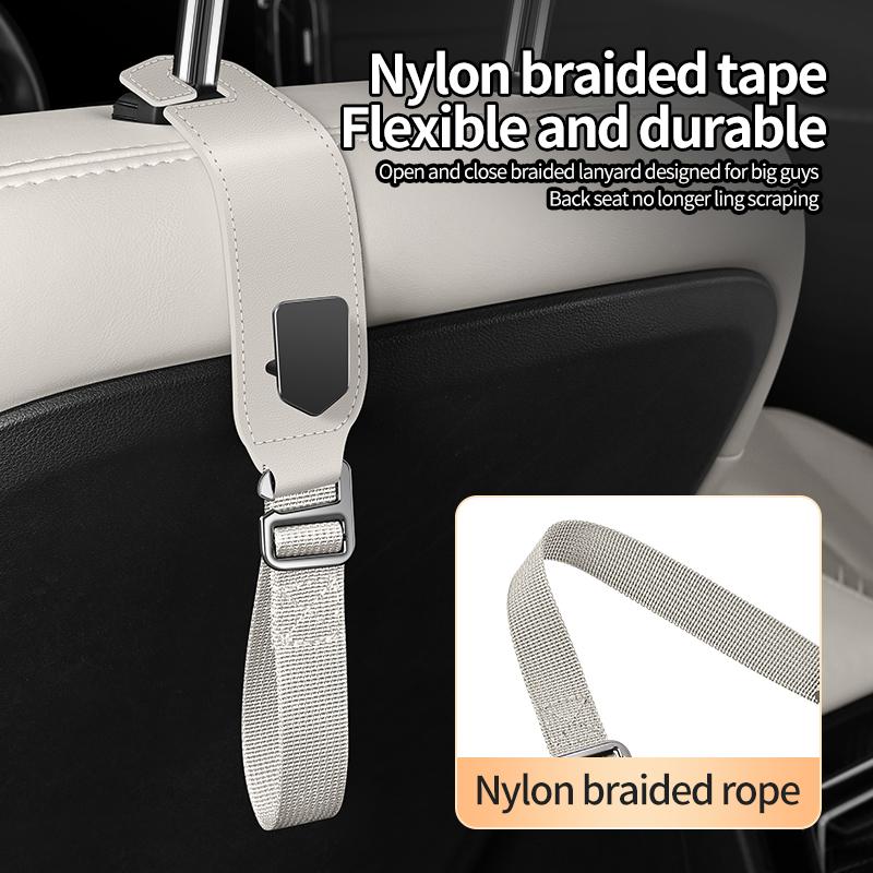 Car Back Seat Hook Multi-function Rear Seat Headrest Hanging Hook Car Hook for Headrest Seat Back Storage Hook Luxurious Leather