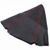 Gear Stick Cover For Ford Fiesta MK6 Fusion Shift Boot Car Shift Knob Leather Gear Shifter Boot Dust Cover Gear Gaiter Black Red