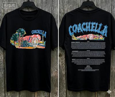 Colecția Coachella Indio California Confortabil, Respirabil, Calitate Înaltă, Retro anii '90