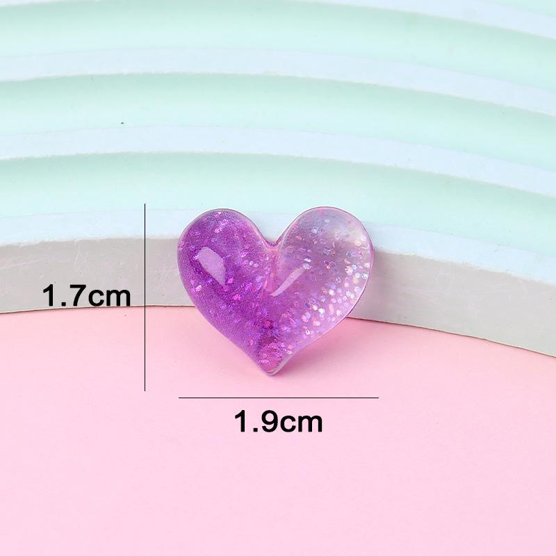 

Sparkling Heart DIY Resin Hair Tie & Clip Set: Transparent Peach Hearts & Magnet Craft Materials