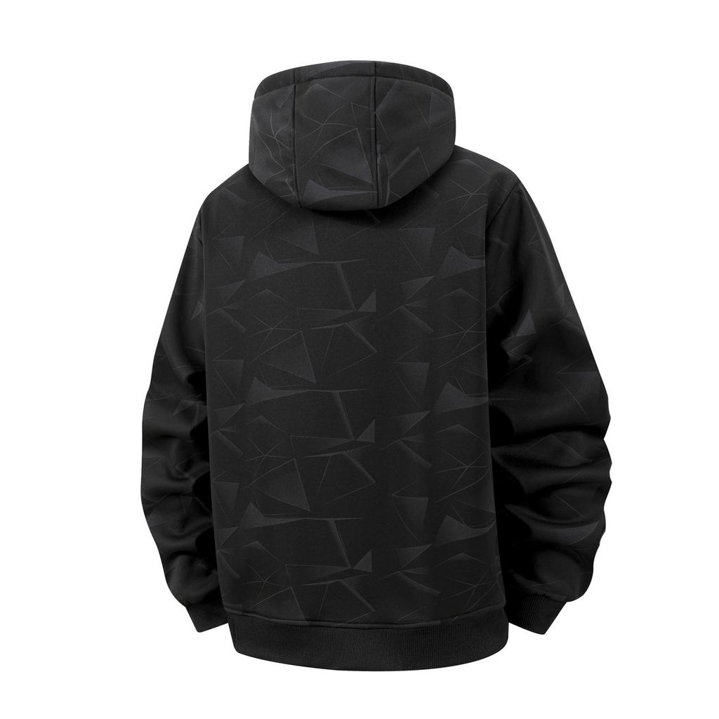 Men's Casual Solid-color Long-sleeved Zippered Cardigan Hooded Jacket, Men's Fleece Thickened Warm Loose Jacket