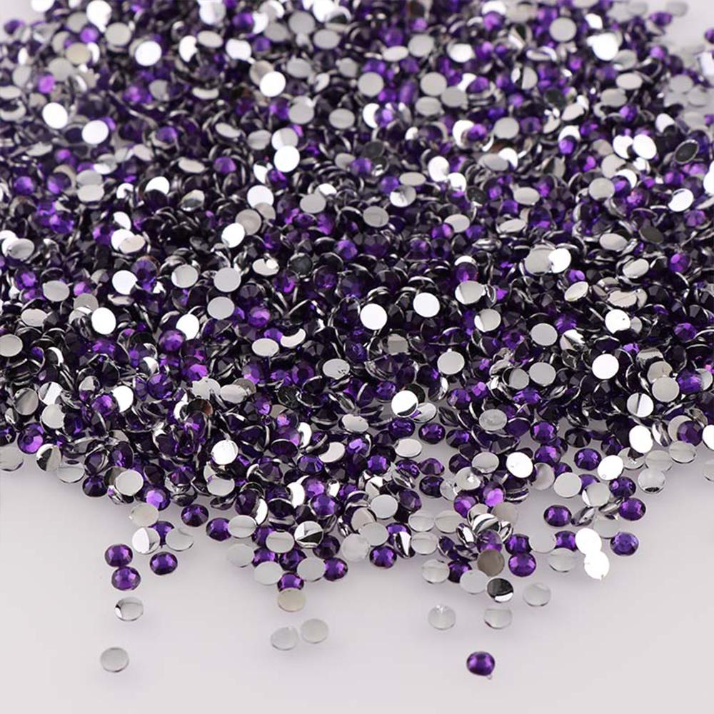 1000pcs Non Hot Fix Rhinestones 2/3/4mm Round Resin Flatback Crystal Rhinestone DIY Nail Art Jewelry Garment Decorations Glue On
