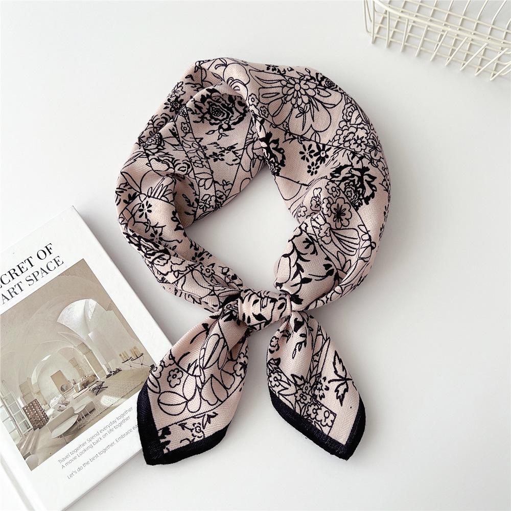 Versatile Women's Silk Cotton Linen Scarf: Fashionable Square Neck Accessory for Spring to Autumn