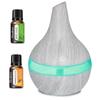 Wood Grain Aromatherapy Diffuser 300ml USB Humidifier with Essential Oils, Quiet Operation