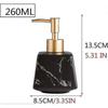 Ceramic Liquid Soap Pump,marble Texture 260ml,kitchen Homeblack - CHUNCC