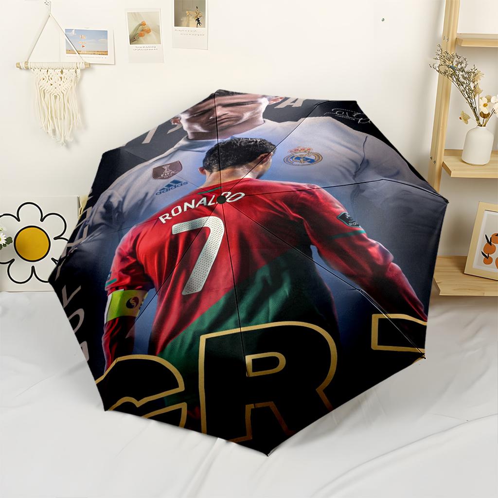 Ronaldo's Celebration Moment Outdoor Automatic Umbrella Retractable Design with 8-Rib Durability Foldable Design Durable Everyday Carry Umbrella