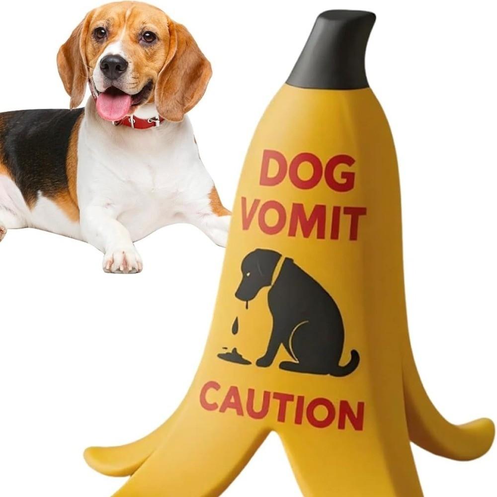 Banana Peel Shape Cat Vomit Caution Sign Gift Warning Sign Cute Dog Vomit Sign  for Home Office