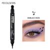 Double-head Liquid Eyeliner Pen with Stamps, Natural Finish Waterproof Quick-drying Long-lasting, Friendly Beginner Eye Beauty