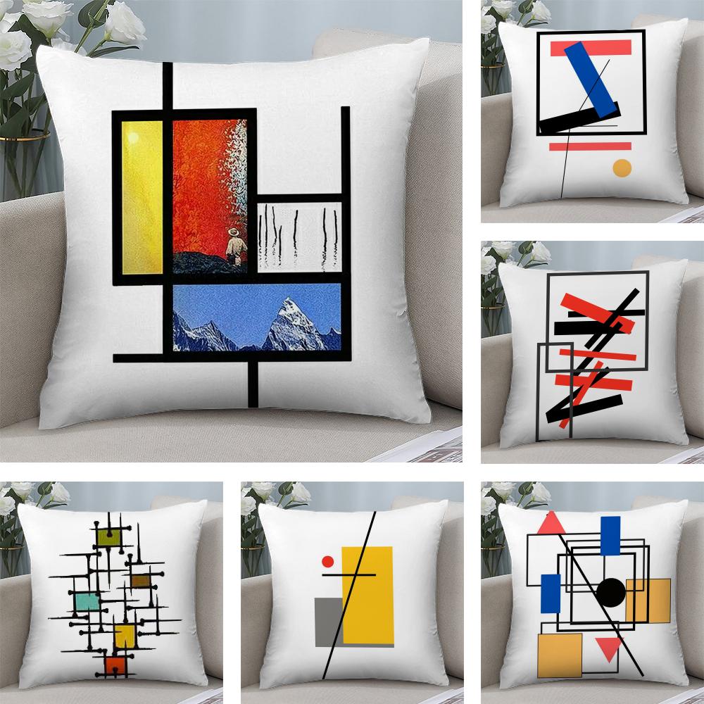 Abstract Lines Cushion Cover Soft Plush Fabric DoubleSided Printed Sofa Cushion Cover for All Seasons Home Decor Gift
