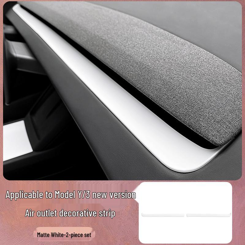 Tesla Model Y/YL/3 Center Console Decorative Dashboard Sticker - White Interior