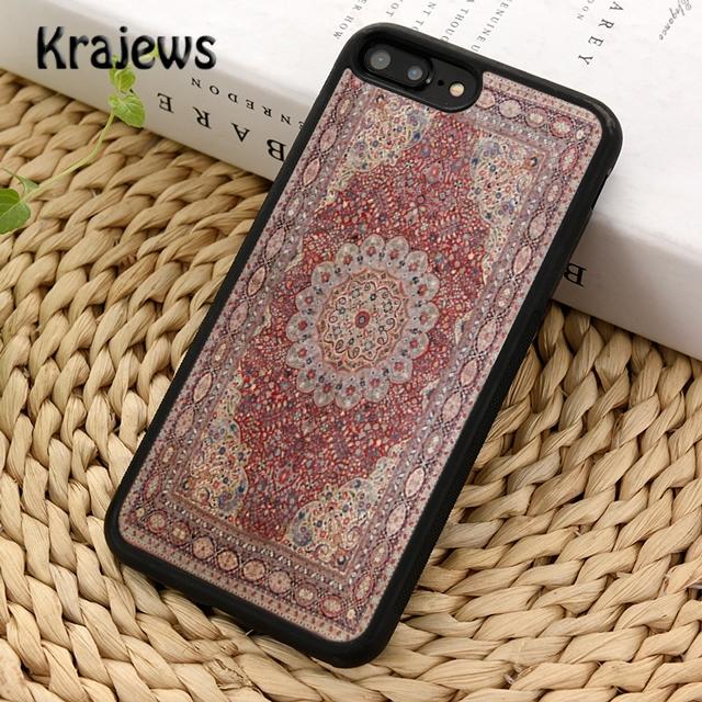 Krajews Persian Carpet Floral Pattern Phone Case Cover For iPhone 16 15 14 Plus XS XR 11 12 Mini Pro Max Coque Fundas