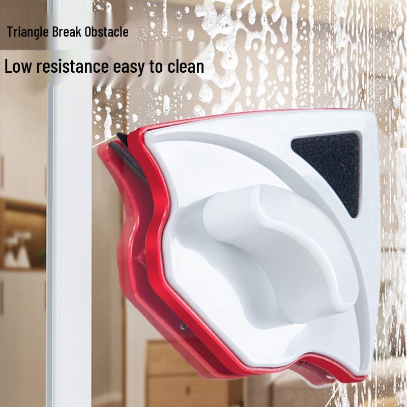 Triangular Double-Sided Glass Cleaner, Single-Layer Window Wiper for High-Rise Homes