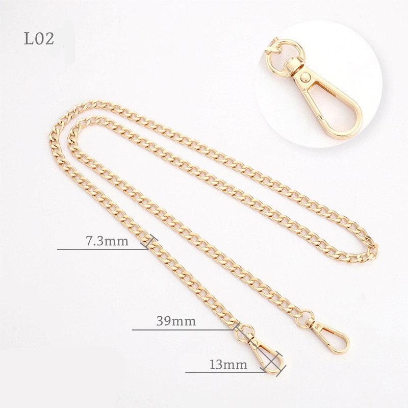 

40/60/90/120cm Metal Chain Shoulder Strap Handbag Handles DIY Purse Replacement Long Beaded Chain Shoulder Bag Straps Chain Belt 40cm золотий