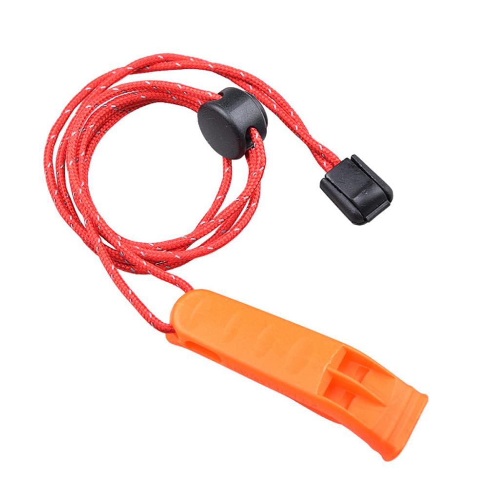 Outdoor Camping Hiking Whistle with Lanyard Rope Plastic Survival Emergency Tool