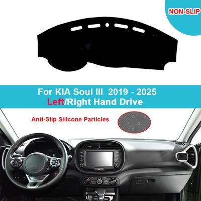 Car Dashboard Cover Dash Mat For KIA Soul III  -   2024 2025 Flannel Suede Polyester Carpet Cape Protector Shade