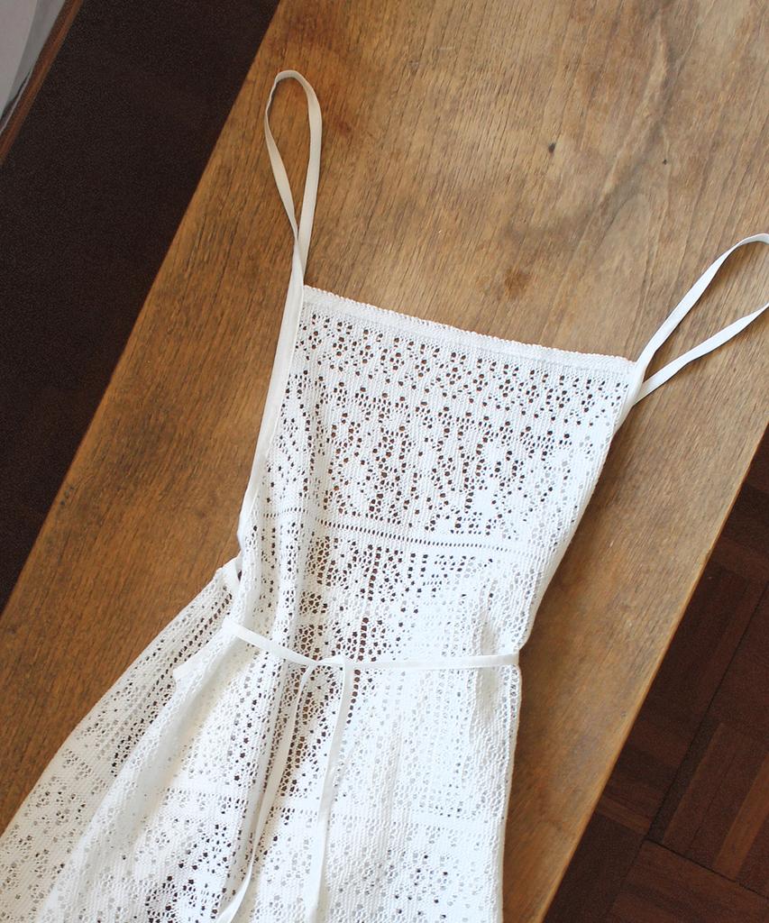RUBATI Marrakech Crochet Lace Apron Dress_White