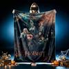 Hobbit Dark Portrait Pattern Blanket, Cozy Blanket for All-Season Comfort On Sofas, Beds, Office, Car, Camping and Travel