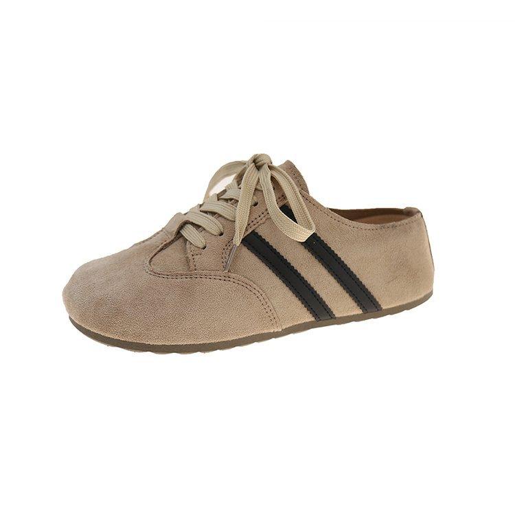 

Увеличьте высоту на 5 см женские весенние ретро немецкие тренировочные туфли Baotou Birkendrag 2025, удобные женские ленивые туфли на толстой подошве без каблука 36 хаки