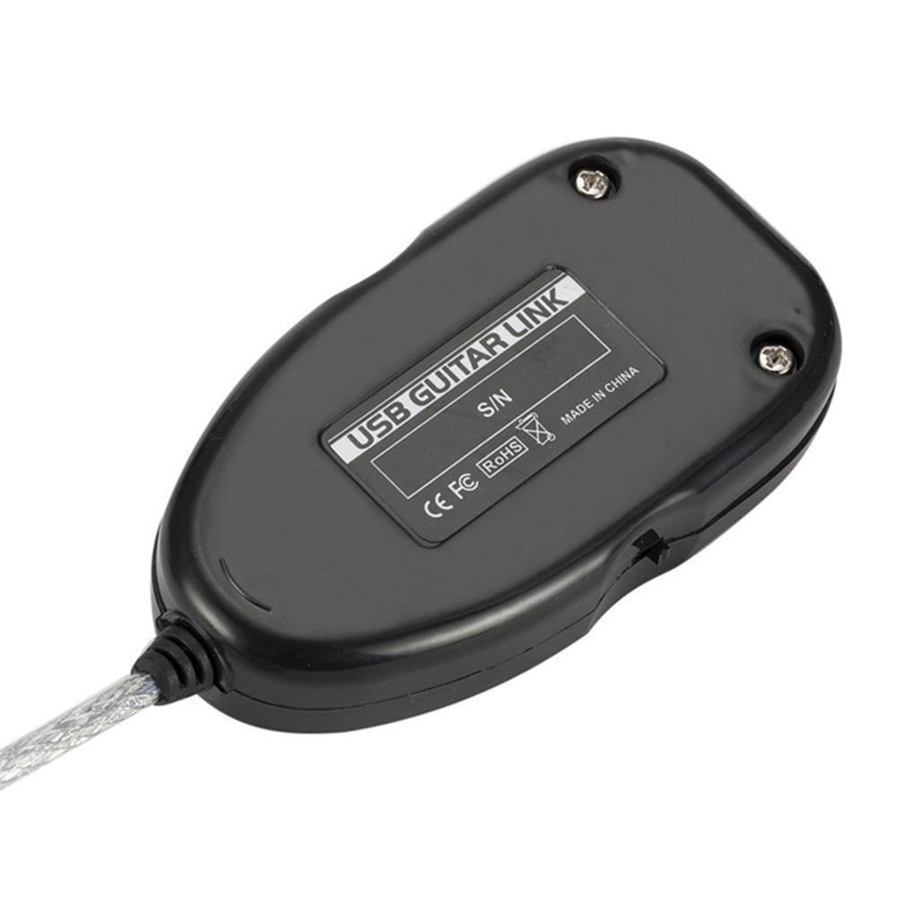 Guitar To USB Interface Link Cable Adapter Audio Connector Recorder for PC Computer