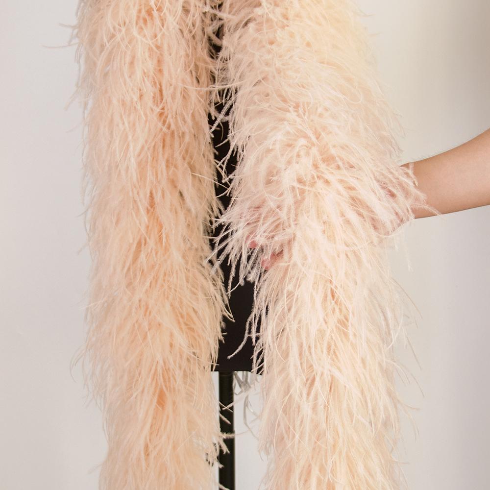 DIY 2M Natural Ostrich Feathers Boa Decoration for Party Wedding Dress Shawl Clothes Sewing Accessories Crafts Plume 1 3 6 10 20 PLY