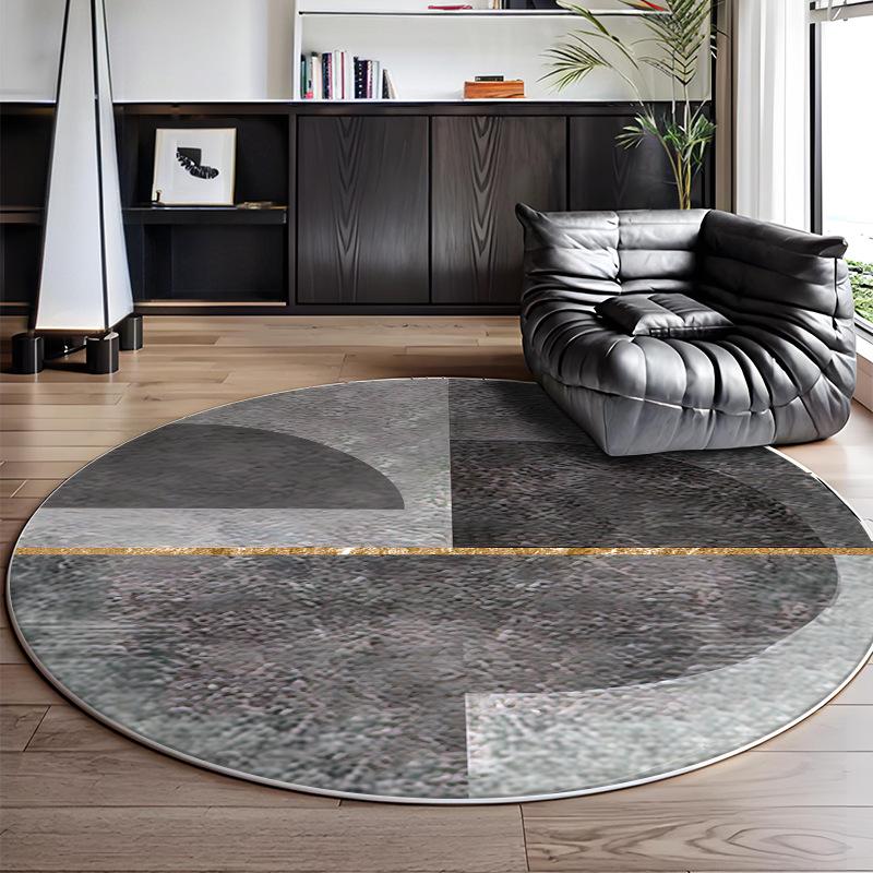 Modern Geometric Circular Carpet Luxury Office Chair Floor Mat for Spacious Living Room Sofa Carpet Home Decoration
