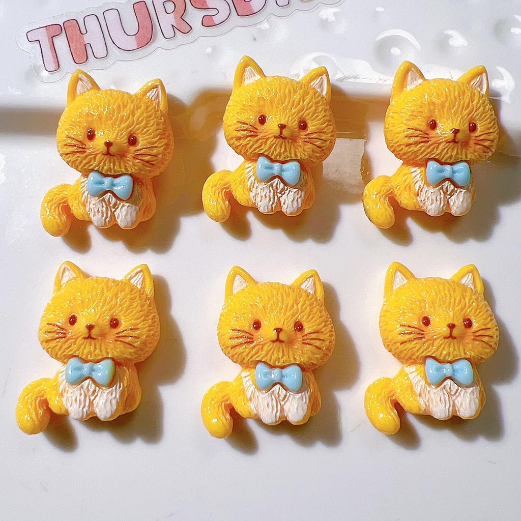 10Pcs Resin Cartoon 3D Cute Cat Series Flat Back Scrapbooking DIY Jewelry Craft Decoration Accessories