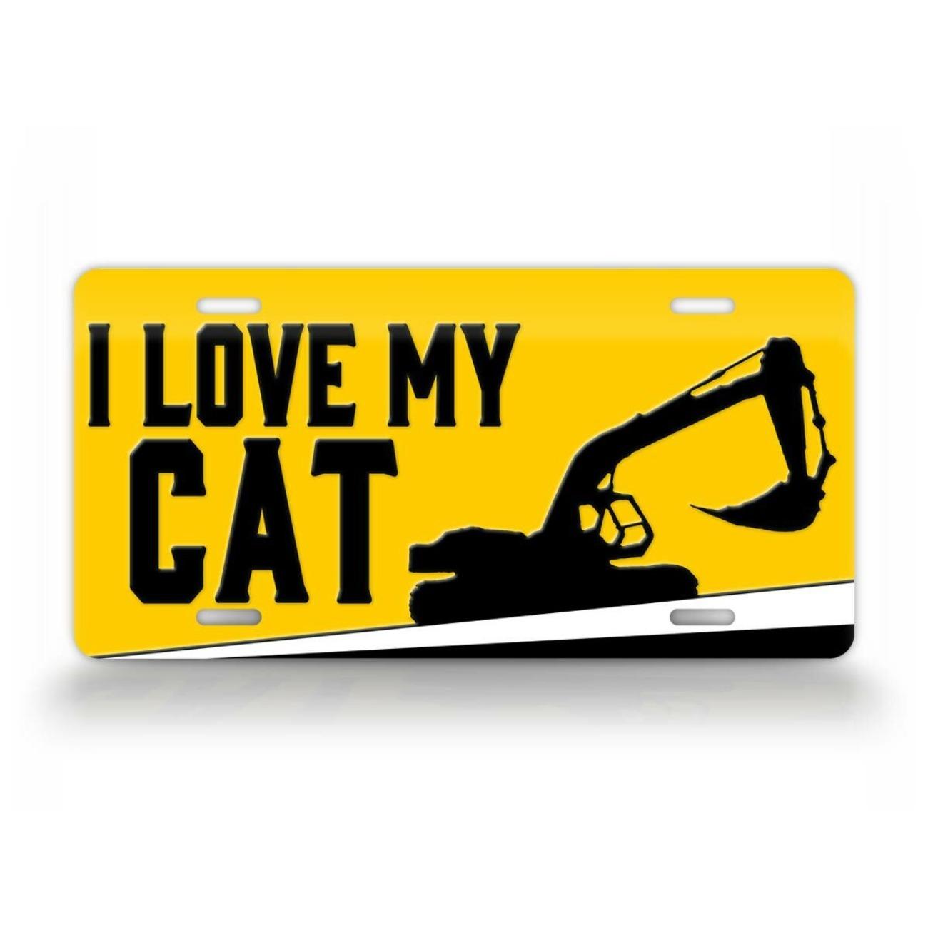 

Personalized Cat Construction Vehicle Metal Sign Funny Garage Decor Wall Art Tin Plate белый