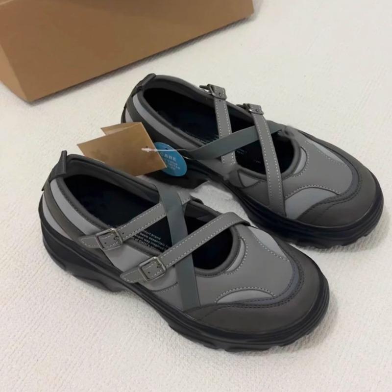 

Ретро туфли Мэри Джейн на платформе женские весенние модные балетки в стиле локомотива удобные на мягкой подошве повседневные туфли 40 серый