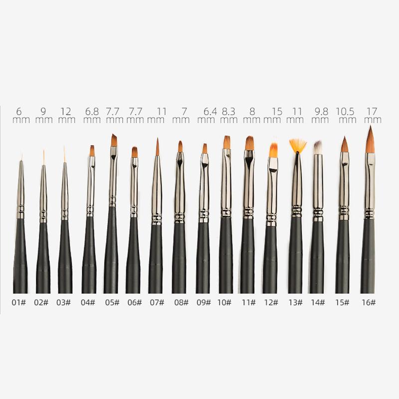 Wooden Handle Nail Drawing Brushes For Manicure Lines Painting Gradient Uv Gel Extension Builder Drawing Pen