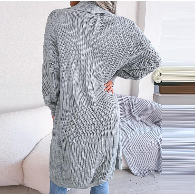 Весна Осень Женский Повседневный Универсальный Длинный Кардиган С Лацканами Женский — фото 5