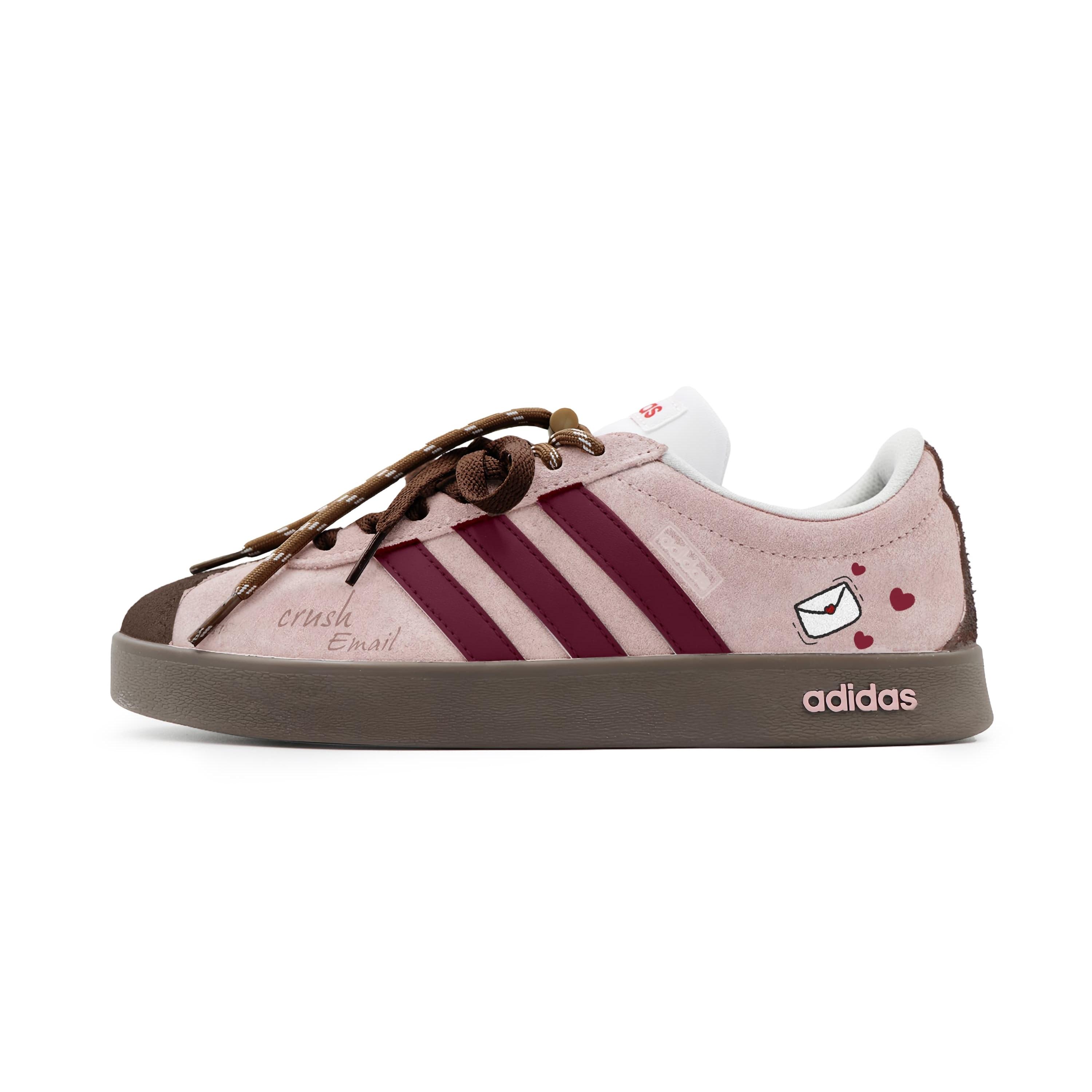 

Adidas VL COURT 2.0 Skateboard Shoes Unisex Low top Pink, Brown, Red HQ1802(team1976-) 38⅔