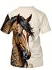 Men's Summer Horse Printed 3D Digital T-shirt