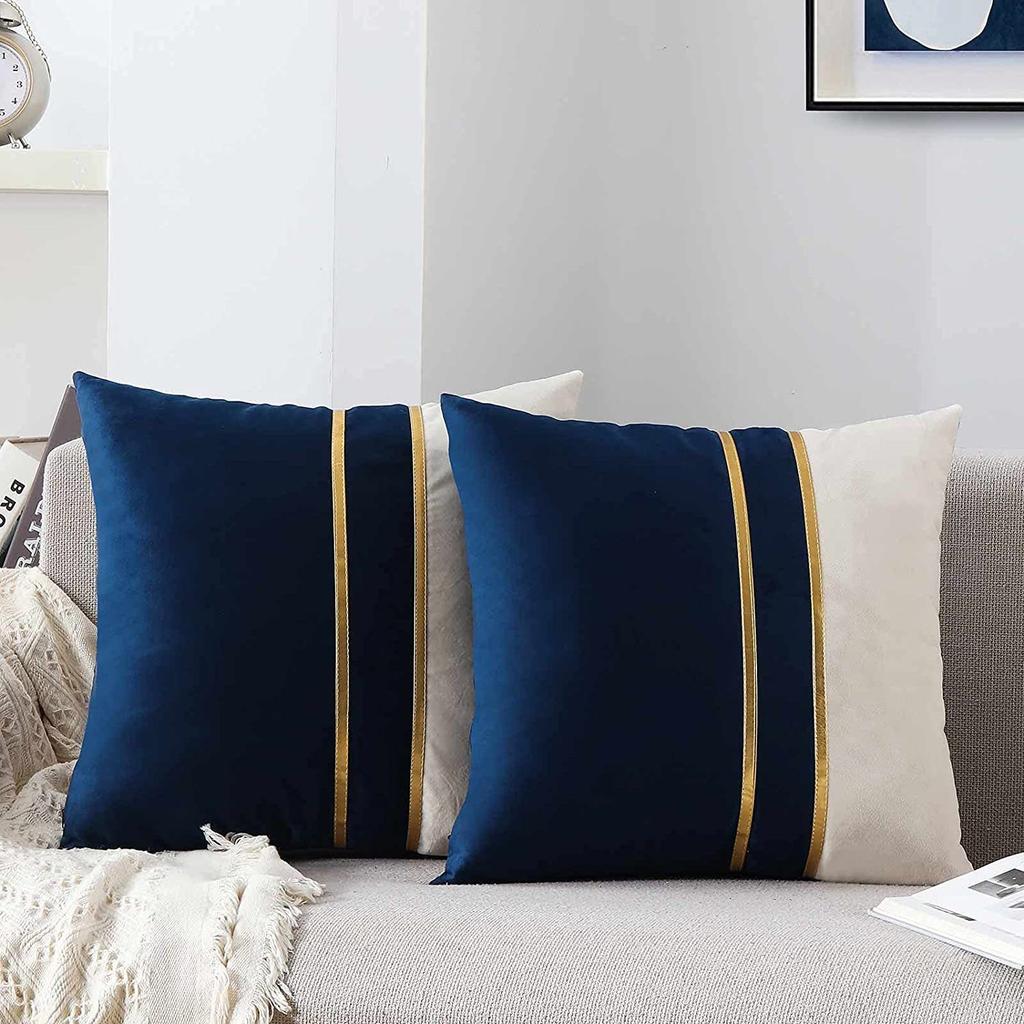 Bettkissen Nordischer Leichter Luxusstil Kissenbezug Goldene Steppung Kissen Auto Sofa Lendenstütze