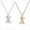 Women Clear Zircon 26 Letters Pendant Necklace Stainless Steel Gold A-Z Alphabet Choker Initial Necklaces Jewelry