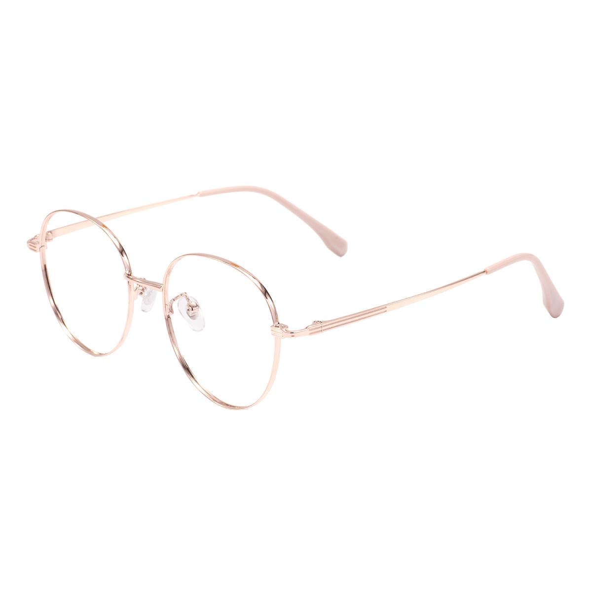 

Модные круглые оптические очки для мужчин и женщин, ретро металлическая оправа, очки для зрения, защита от синего света, очки для близорукости, фотохромные линзы, солнцезащитные очки Single Version&1.56&None золотой