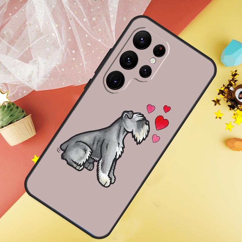 

Cartoon Schnauzer Dog Case For Samsung Galaxy S23 Ultra S24 S22 S20 S21 FE Note 10 20 Ultra S8 S9 S10 Plus Cover Galaxy S20