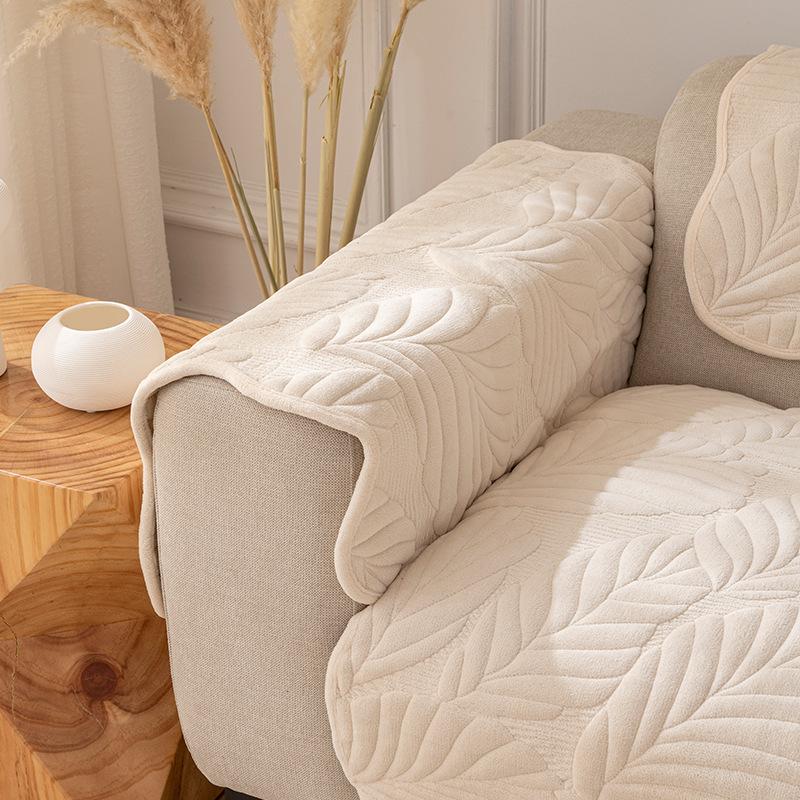 Cream Velvet Retro Living Room Sofa Cushion Plush Sofa Cover Autumn and Winter Four Seasons Sofa Towel Cover Cloth Cushion