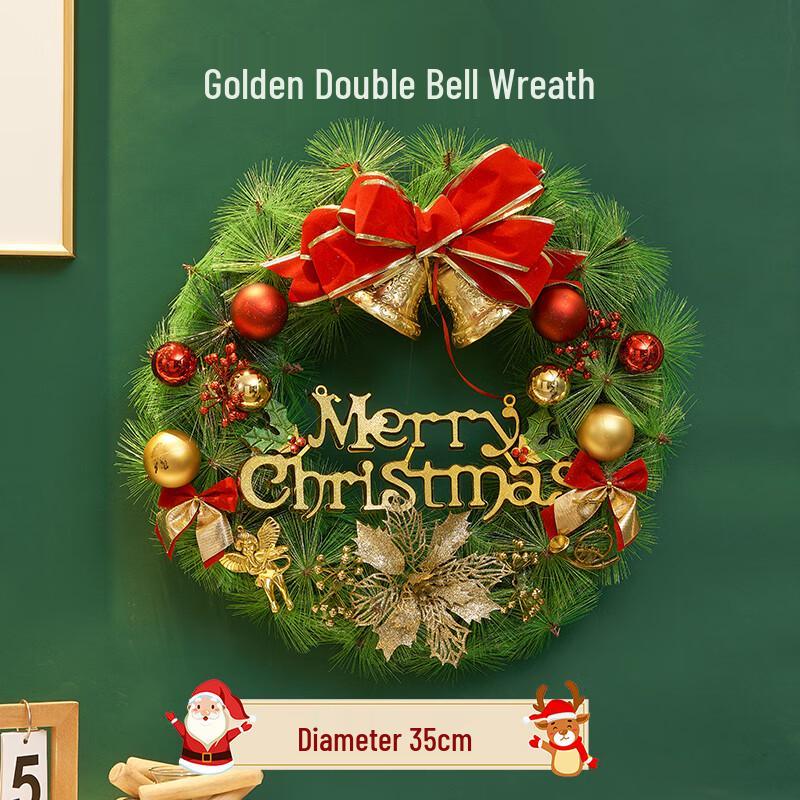 

Christmas Wreath with Lights and Ornaments