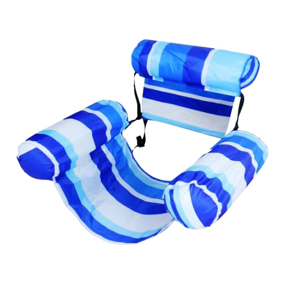Leaves Pattern Inflatable Pool Float Fabric Cover Water Hammock Swim Floating Raft  Party Toy B-Blue