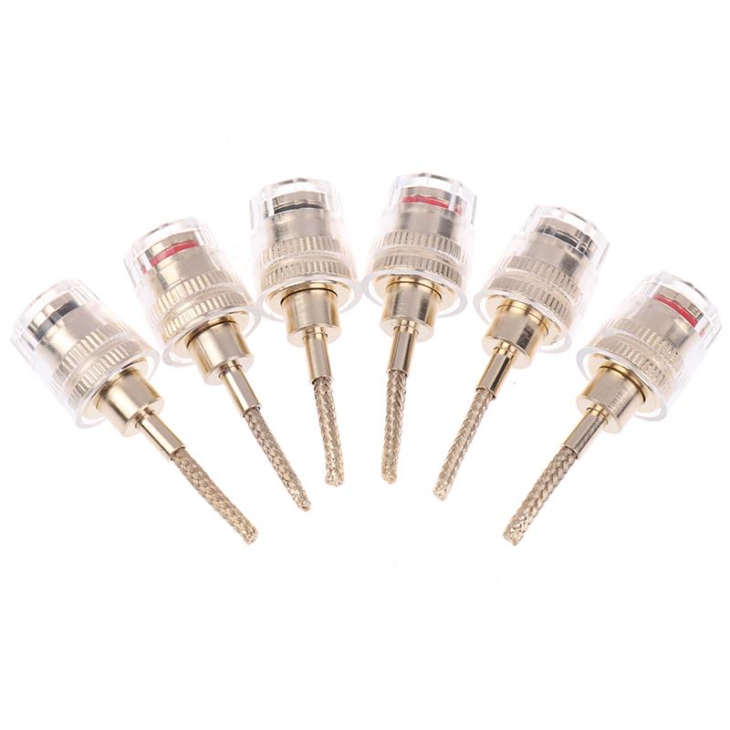 2/4Pcs 4MM Banana Female To 2MM Pin Connector HIFI Cable Adapter Plug Braided Copper Wire Socket Audio Terminals