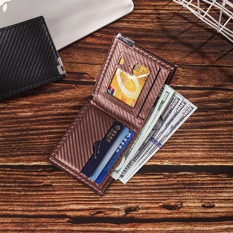 Men's Carbon Fiber Minimalist Wallet - Ultra-thin Multifunctional ID Card Holder and Coin Purse
