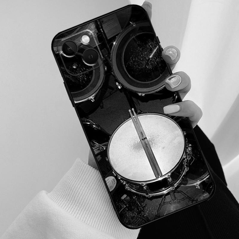 Musical Instrument Drum Phone Case For iPhone 11 12 13 14 15 16 Pro Max Mini X XR XS Max Plus Cover Funda