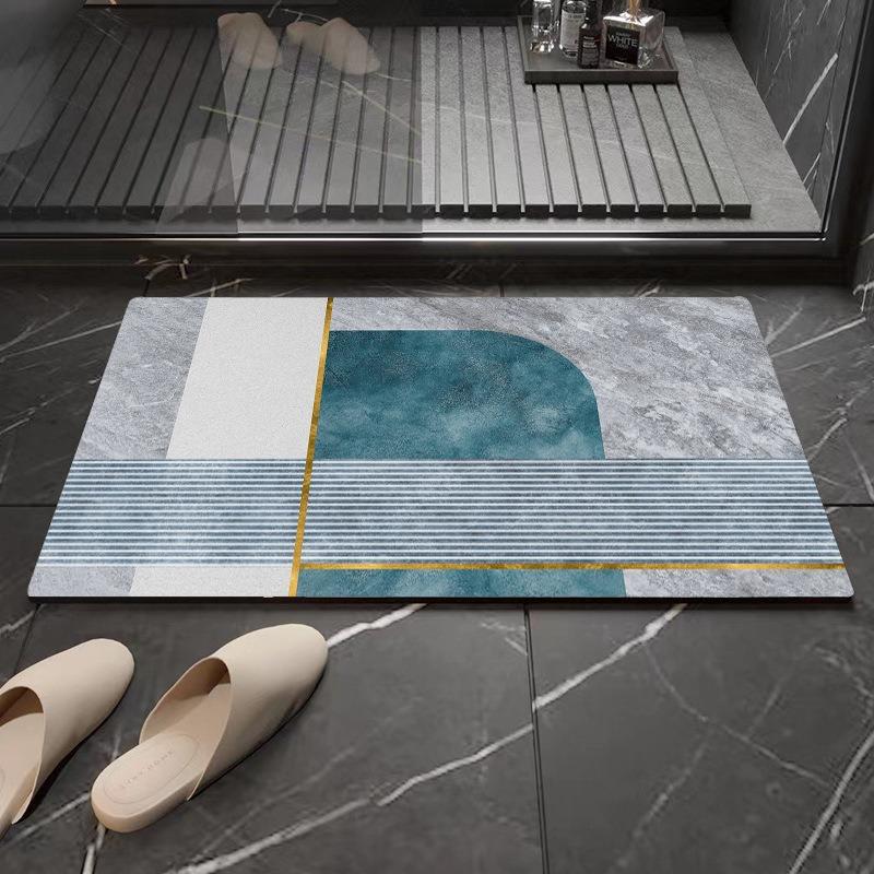 Modern Simple Diatom Mud Bathroom Bathroom Bathroom Door Non-slip Water-absorbing Quick-drying Wear-resistant Floor Mat