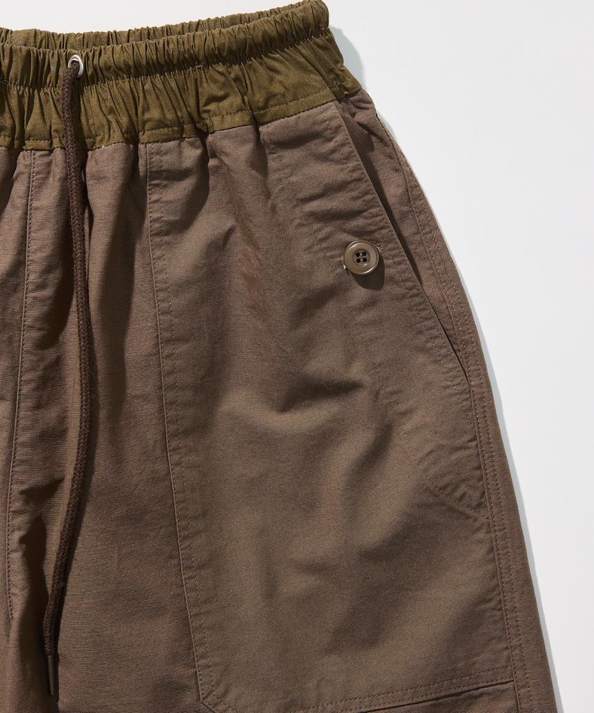 Shine On You Cotton Utility Elastic Waist Half Pants. _ Dark Brown