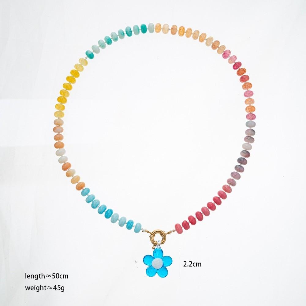 

Bohemian Rainbow Beaded Necklace Ocean Style Choker Necklace New Flower Pendant Necklace Jewelry Style 03