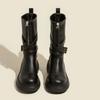 Fashion Platform Mid-Tube Knight Boots 2025 Autumn Winter Retro Heightened Booties
