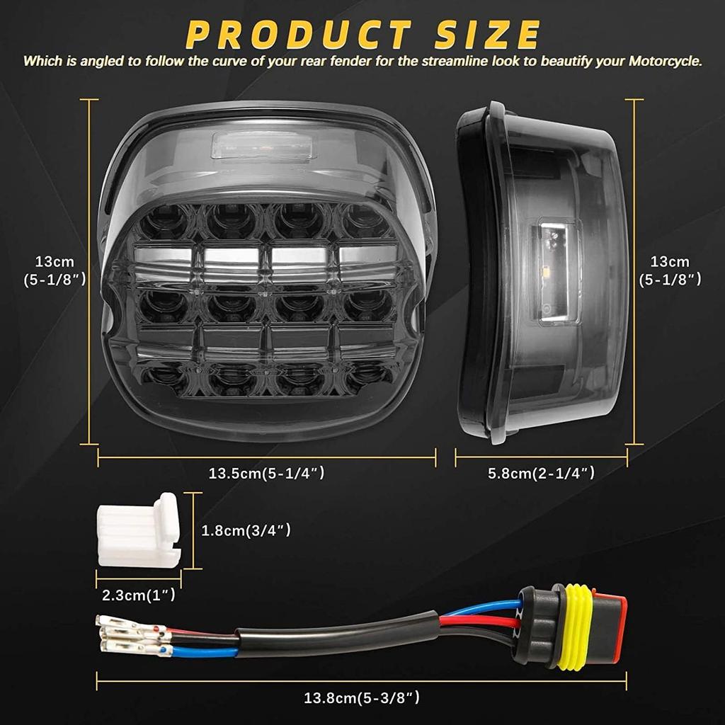 Wędzone LEDowe Tylne Światło Motocyklowe Światła Tylne Hamowania Jazdy Kompatybilne z Dyna Road King Electra Glide Street Glide Touring