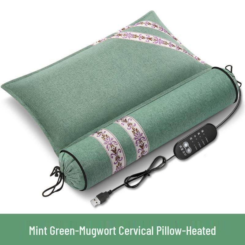 Wormwood Inflatable Heated Cervical Support Pillow Cylindrical Removable One-Piece Design 1150₽