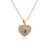 Wukalo Latest Stylish Fashionable Real Gold Tone Color Heart Shaped Pendant Pendant Necklace Temperament Jewelry Shiny Aaa Women Zircon Stone Wedding