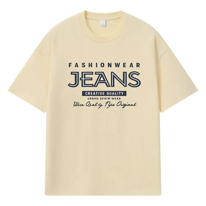 2026 Fashionwear Jeans Printed Graphic Street Trend Y2k Harajuku 100% Cotton T Shirt Casual Oversized Men's T-shirt